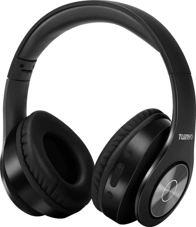 Bluetooth Headphones Wireless,Tuinyo Over Ear Stereo Wireless Headset 35H Playtime with deep bass, Soft Memory-Protein Earmuffs, Built-in Mic Wired Mode PC/Cell Phones/TV -Black
