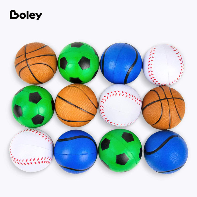 Boley 2.4 Bouncy Ball Set - 12 Pack Small Sports Bouncy Balls Set - Toddler and Kids Balls for Outdoor Playground or Indoor Use