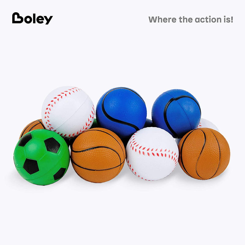 Boley 2.4 Bouncy Ball Set - 12 Pack Small Sports Bouncy Balls Set - Toddler and Kids Balls for Outdoor Playground or Indoor Use