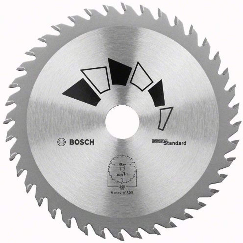 Bosch 2609256805 Standard Circular Saw Blade with 40 Teeth/Carbide/Rapid Cut / 140 mm Diameter Bore/Bore with 20/12.75 mm Reduction Ring / 2.2 mm Cutting Width