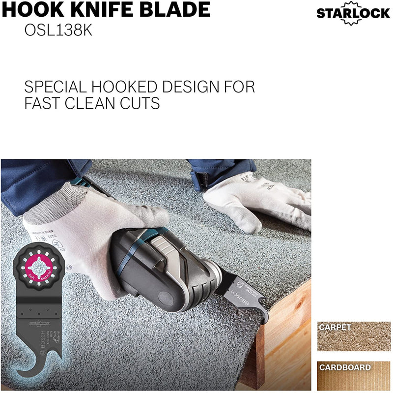 Bosch OSL138K Starlock Hook Knife Blade, 1-1/4