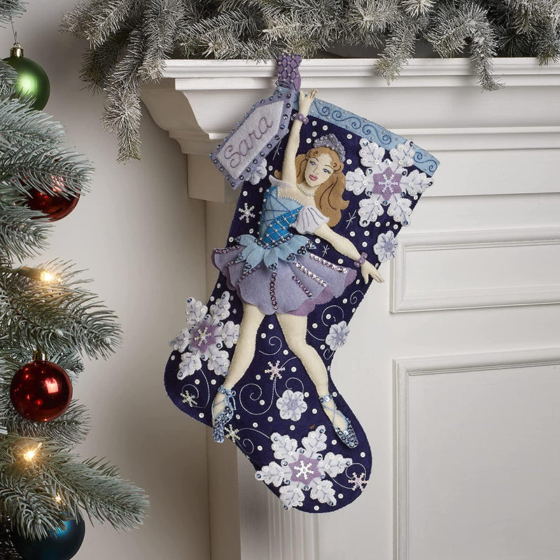 Bucilla Felt Applique Stocking Kit - Snowflake Santa