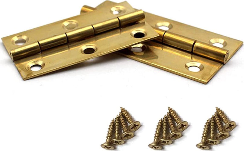 QINIZX 100pcs mini brass hinges hardware small tiny hinges for
