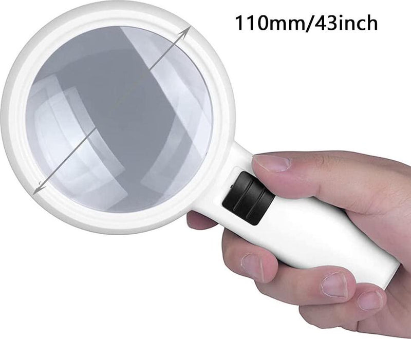 Magnifying Glass,5X Handheld Magnifier with Large Glass Lens and Metal  Handle, Magnifying Glasses for Reading, Close Work, Hobbies, Inspection