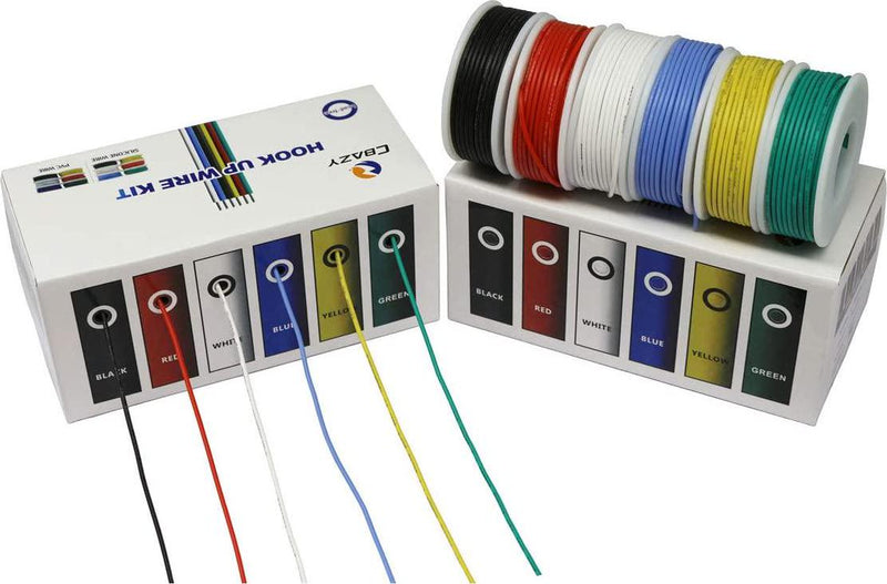 CBAZY Hook up Wire Kit Stranded 28 Gauge Flexible Silicone Rubber 6 Color  28AWG