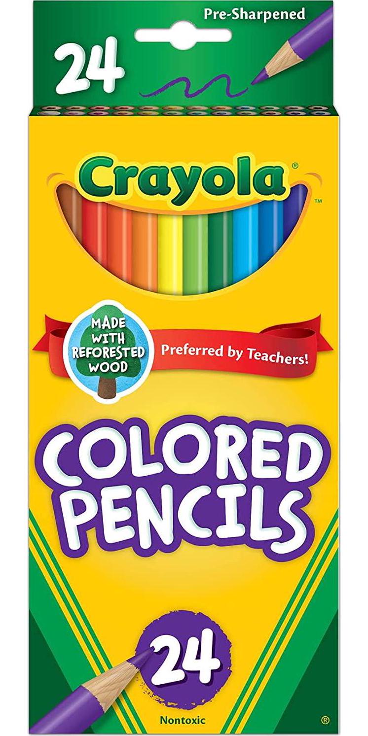 CRAYOLA 68-4024, 24 Coloured Pencils, Strong Leads, Bright Colours, Art and Craft, School booklist, Premium, Back to School, Creativity