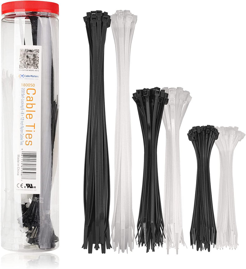 Flurhrt Cable Zip Ties Heavy Duty 26 Inch, Strong Large Black Zip Ties with  200 Pounds Tensile Strength, 50 Pieces, Long Durable Nylon Black tie wraps,  Indoor and Outdoor UV Resistant, Quality