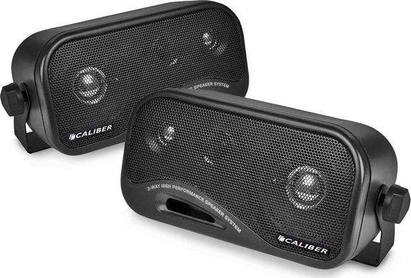 Caliber CSB2 Way Coaxial Speaker Boxes with Mounting Brackets (Pair of 2)