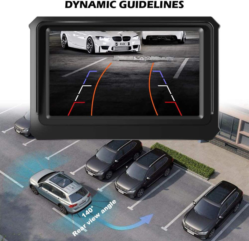 Car Backup Camera, Niloghap Universal IP69K Waterproof Rear View Camera, IR Night Vision with Tracking Lines Reverse Camera for Car Pickup Truck SUV RV Van