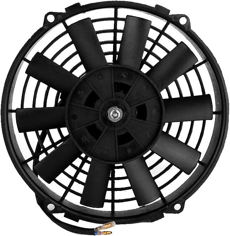 Car Cooling Fan, 12V 80W 9inch Universal Car Curved Blade Air Conditioner Condenser Electric A/C Cooling Fan Ventilation