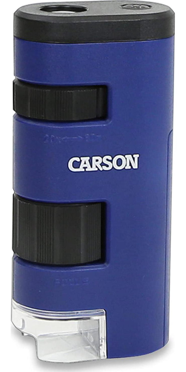 Carson Pocket Micro 20x-60x LED Lighted Zoom Field Microscope with Aspheric Lens System (MM-450),Blue