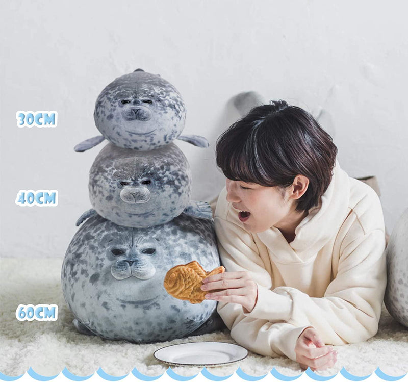 Chubby Blob Seal Pillow, Stuffed Cotton Plush Animals Toy Cute Ocean Plush Pillows