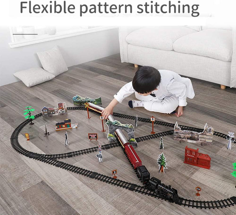 Electric Train Set For Kids Battery-Powered 3 Cars And 10 Tracks Old Boys  Girls