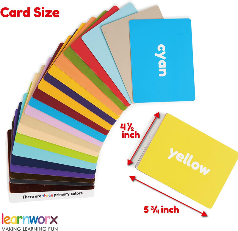 Color Flashcards for Toddlers - 44 Color Cards to Help Learn Colors and Words - Thick Color Learning Cards - Includes Simple and Advanced Colors