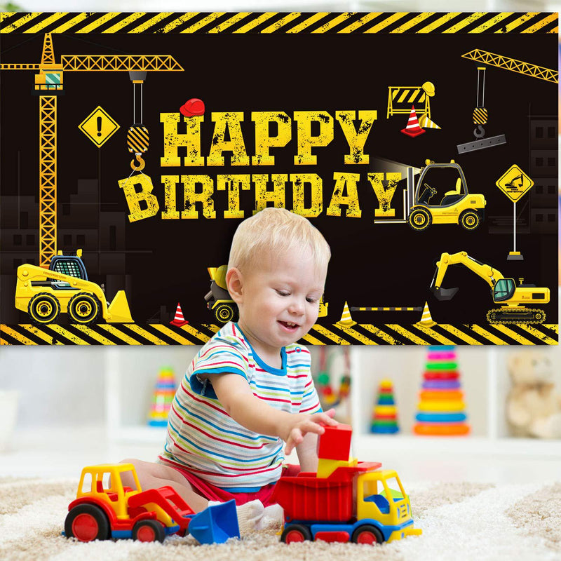 Construction Backdrop Dump Truck Birthday Background Boys Birthday Party Decoration Dump Truck Digger Zone Photo Booth Props