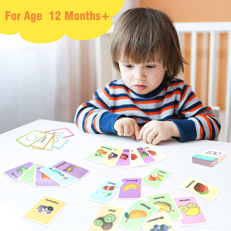 Conzy Flash Cards for Toddlers Preschoolers, Educational Learning Supply for Pre-K to 3rd Grade Homeschool, Great Value Pack 6 Sets 247 Cards-Alphabet, Number, Shape, Fruit, Animal, Necessity