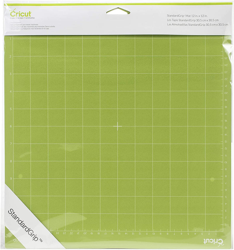 Cricut 2001974 Adhesive Cutting Mat, Standard Grip, 12 x 12-Inch, Pack of 2