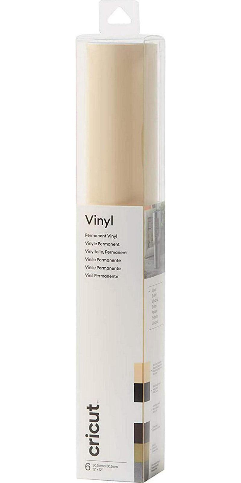 Cricut Permanent Vinyl | Basics | 30.5 cm (12 ft) | 6 x Self Adhesive Vinyl Sheets | for use with All Cricut Cutting Machines