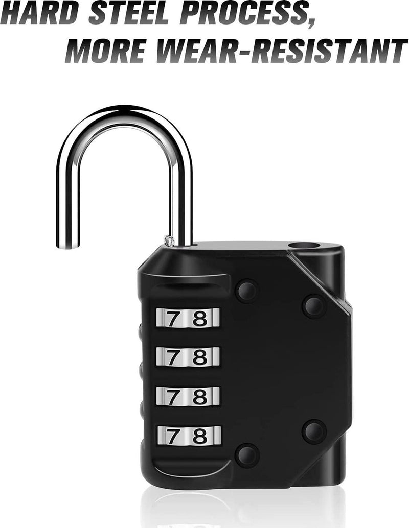 Croch 2 Pack Combination Lock 4 Digit Outdoor Waterproof Padlock for Gym Locker, Gate, Toolbox, Travel Bag, Cabinet, Drawer,ect.
