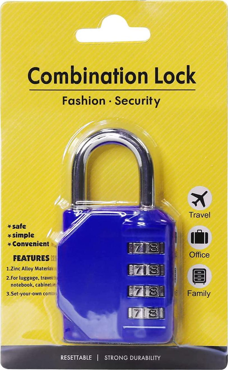 Croch 2 Pack Combination Lock 4 Digit Outdoor Waterproof Padlock for Gym Locker, Gate, Toolbox, Travel Bag, Cabinet, Drawer,ect.