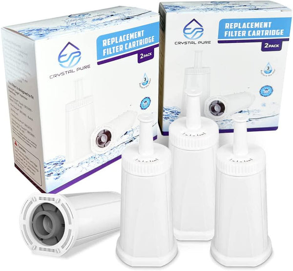 Crystal Pure Water Cartridge Filter fits Breville Claro Swiss BES990 BES980 BES500 BES878 BES880 BES920,The Oracle,Oracle Touch,Bambino 4-Pack