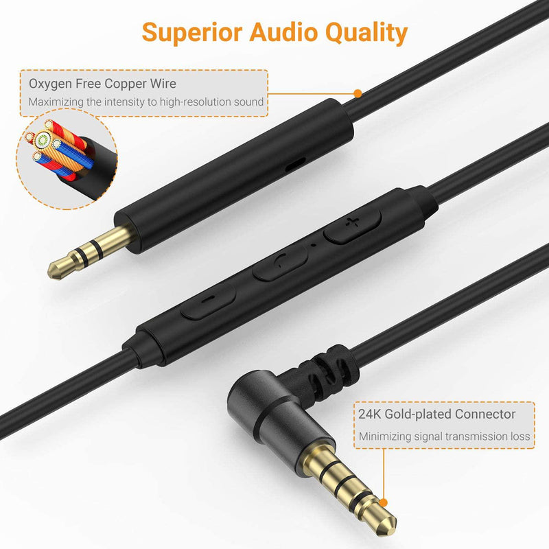 Cubilux 3.5mm to 2.5mm Headphone Replacement Cable with Microphone for Bose Noise Cancelling 700 NC700 QuietComfort 45 35 25 QC45 QC35 QC25, Sennheiser PXC 550 PXC 480, JBL Tune 760NC/750BTNC, 4 Feet