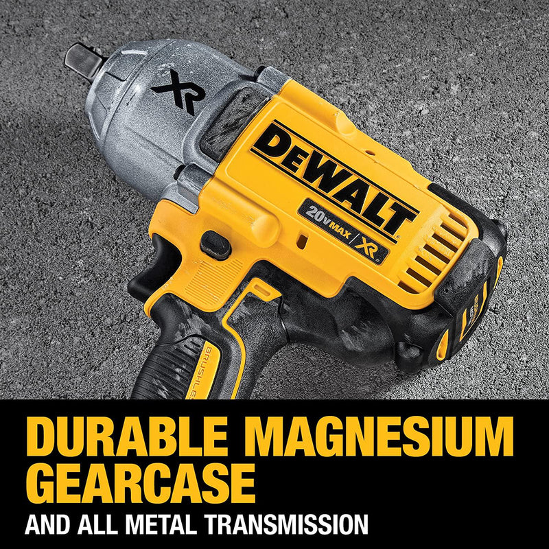 DEWALT 20V MAX XR Brushless High Torque 1/2 Impact Wrench with Detent Anvil, Cordless, Tool Only (DCF899B)