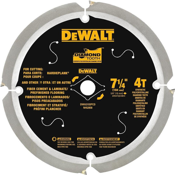 DEWALT DWA3193PCD Fiber Cement/Laminate Saw Blade, 7-1/4inch
