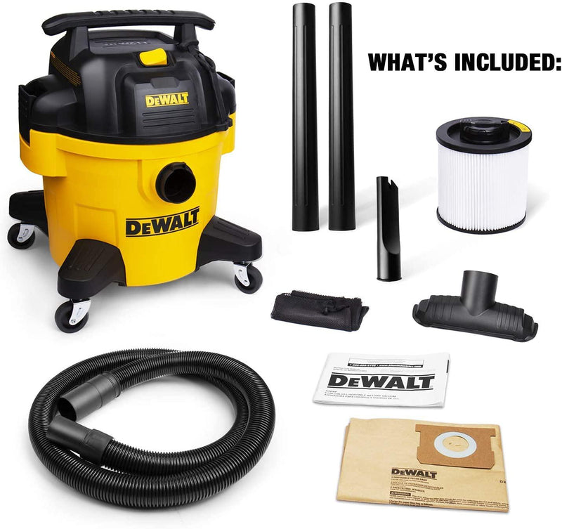 DEWALT DXV23PTA 23L Wet/Dry Vac (Power Take Off), 1150 W, 230 V, Yellow/Black