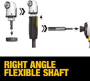 DEWALT Right Angle Drill Adaptor, FlexTorq, 4-in-1 System, Compact, Straight Flexible Shaft, 12-Inch (DWAMRASETFT)