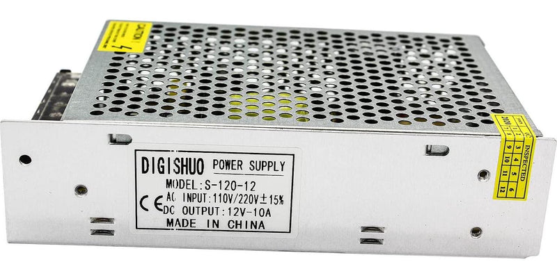 DIGISHUO DC 12V 10A 120W Power Supply Adapter Transformer Switch AC 24