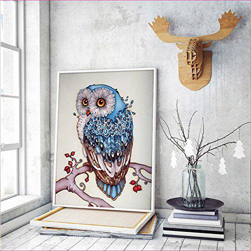 DIY 5D Full Diamond Owl Embroidery Rhinestone Diamond Painting Kit Cross Stitch Arts Craft Supply for Home Wall Decor,16x 12inches.