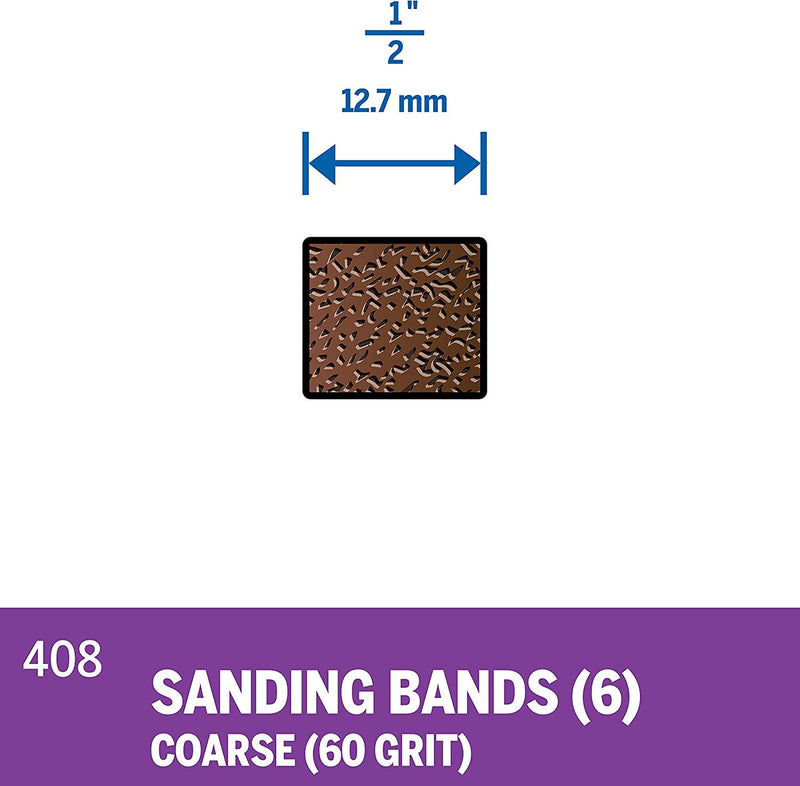 DREMEL 408 1/2-Inch Sander Bands, Coarse, 6 Pack