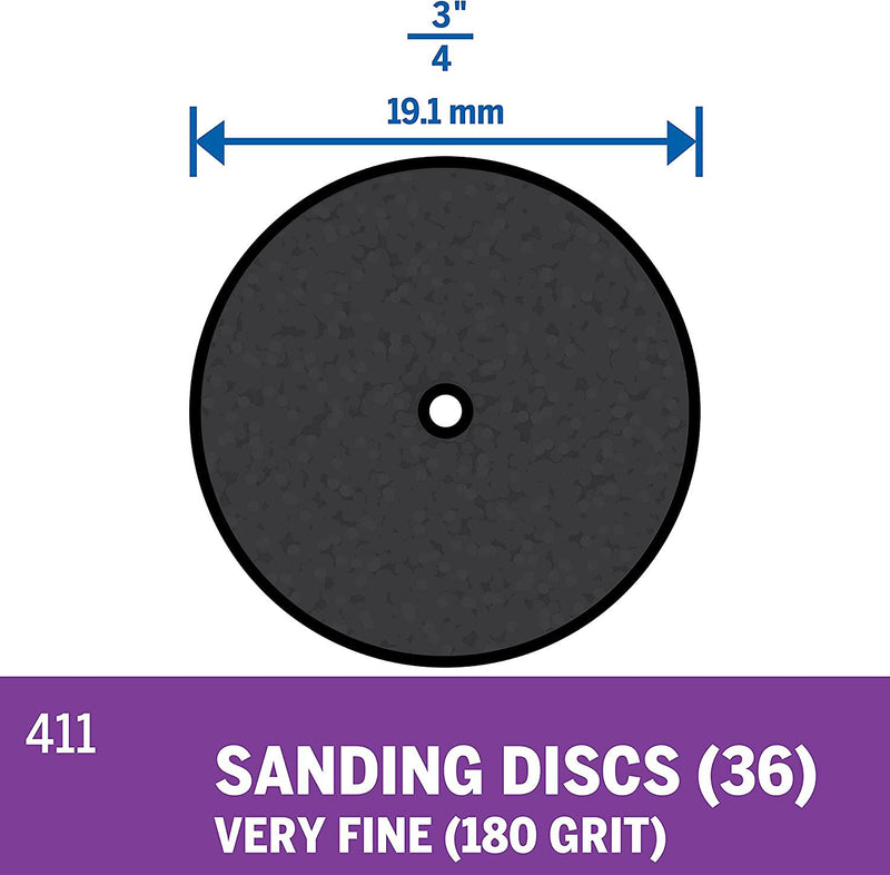 DREMEL 411 Sanding Disc, 36 Count, Gray