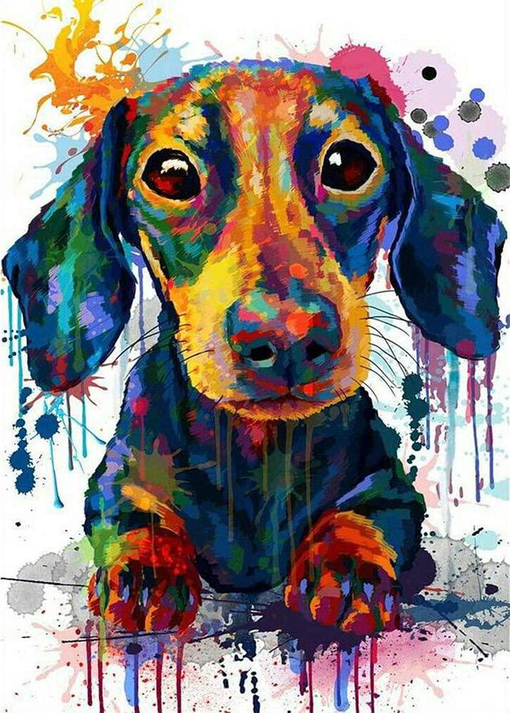 Dachshund 5D Diamond Painting Kit Full Drill Crystal Rhinestone Cross Stitch Embroidery Arts Craft Picture Supplies for Home Wall Decor 12 X 16 Inch