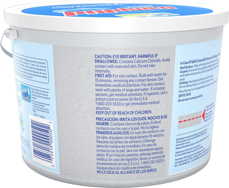 DampRid FG50T Moisture Absorber 4 lb. Hi-Capacity Bucket-for Fresher, Cleaner Air in Large Spaces-2 Pack, 4-Pound, White, 2 Count