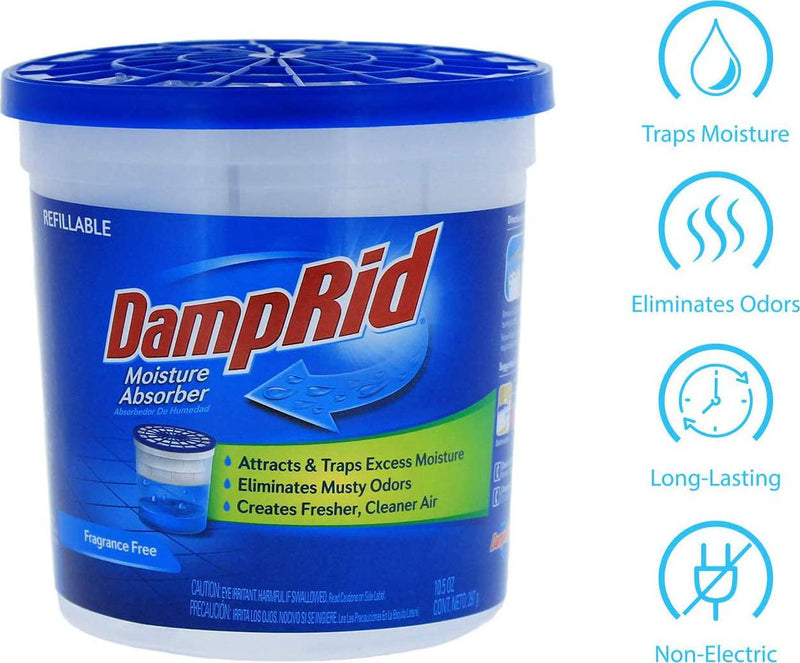 DampRid Fg60 Refillable Moisture Absorber, Fragrance Free