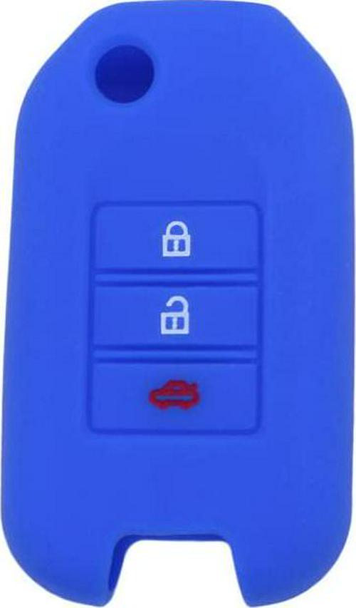 (Deep Blue) - Fassport Silicone Cover Skin Jacket fit for Honda 3 Button Flip Remote Key CV9202 Deep Blue
