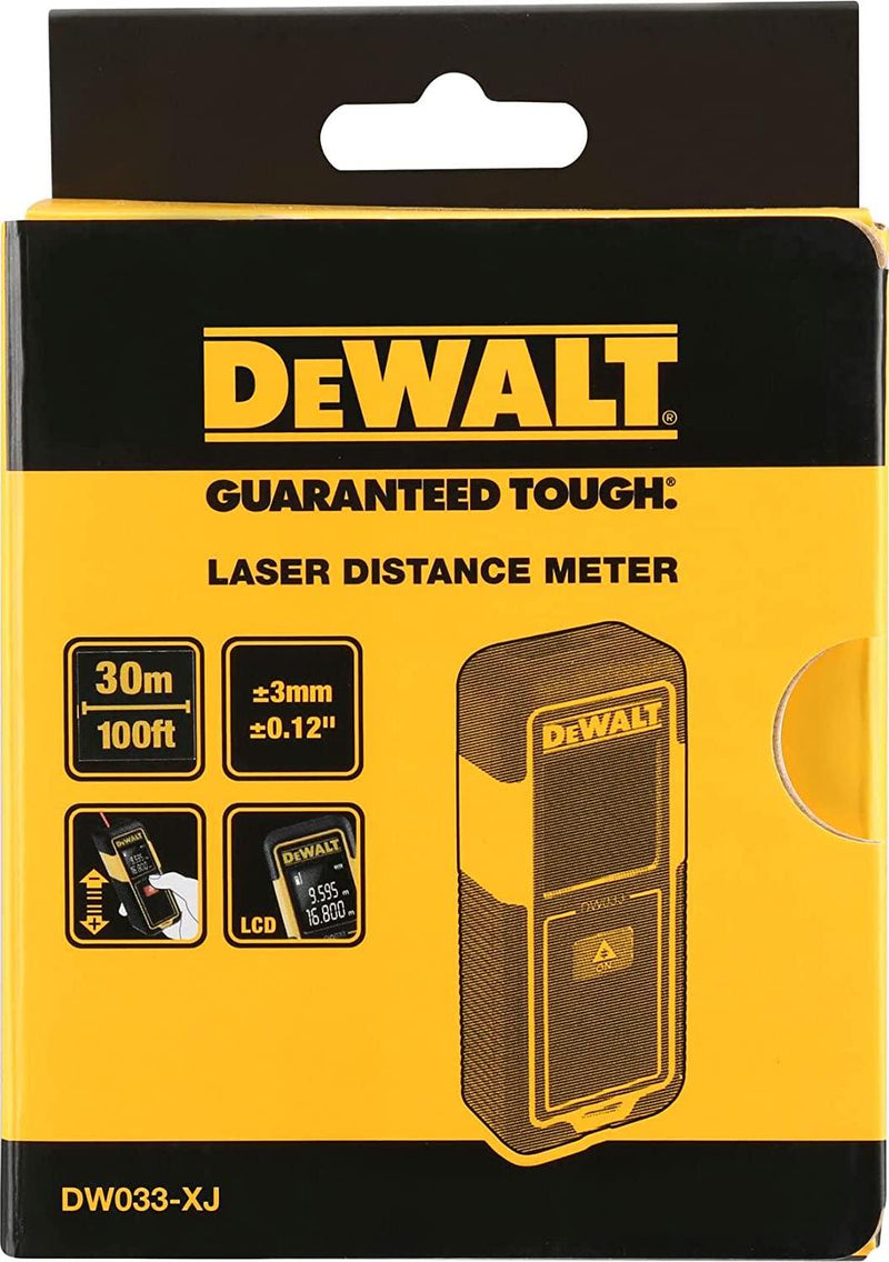 Dewalt DW033-XJ 30 Meter Laser Distance Measurer, Black/Yellow - (AU PRODUCT)