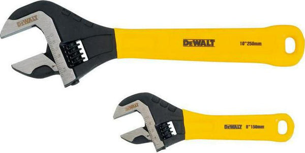Dewalt DWHT75497 2 Pc. Dip Grip Adjustable Wrench, Yellow