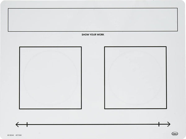 Didax Educational Resources, 10-Board Set Write-On/Wipe-Off Fraction Mats, White, Black