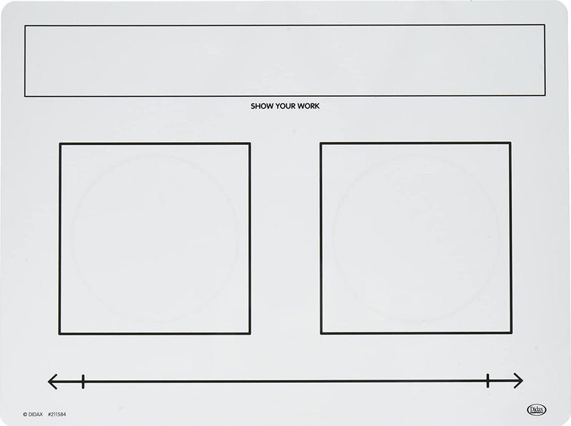 Didax Educational Resources, 10-Board Set Write-On/Wipe-Off Fraction Mats, White, Black