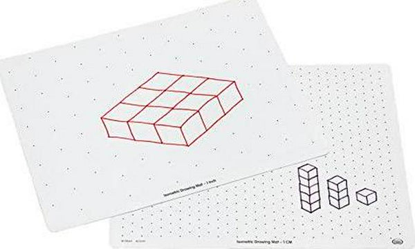 Didax Educational Resources Write-On/Wipe-Off Isometric Drawing Mats, Set of 10 Children&#039;s Mathematical Learning Aids