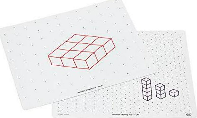 Didax Educational Resources Write-On/Wipe-Off Isometric Drawing Mats, Set of 10 Children&