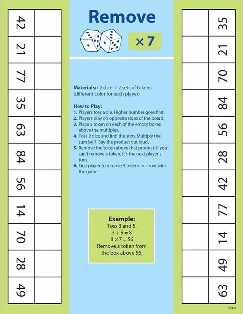 Didax Educational Resources Dice Games for Multiplication Mastery