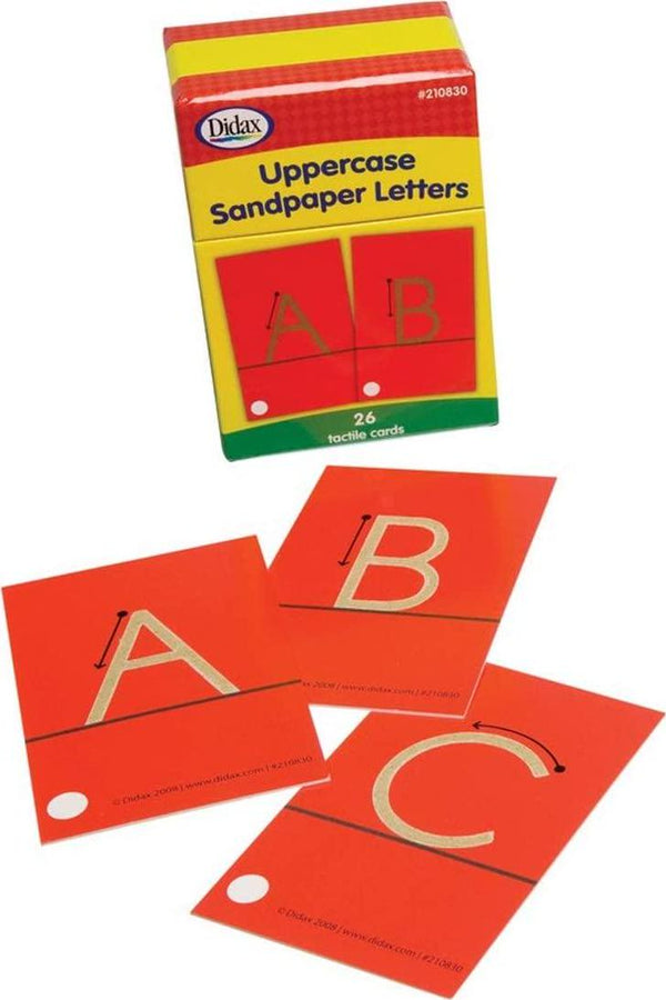 Didax Educational Resources Tactile Uppercase Sandpaper Letters, Upper case, 4-1/4 X 2-5/8 in, Multi