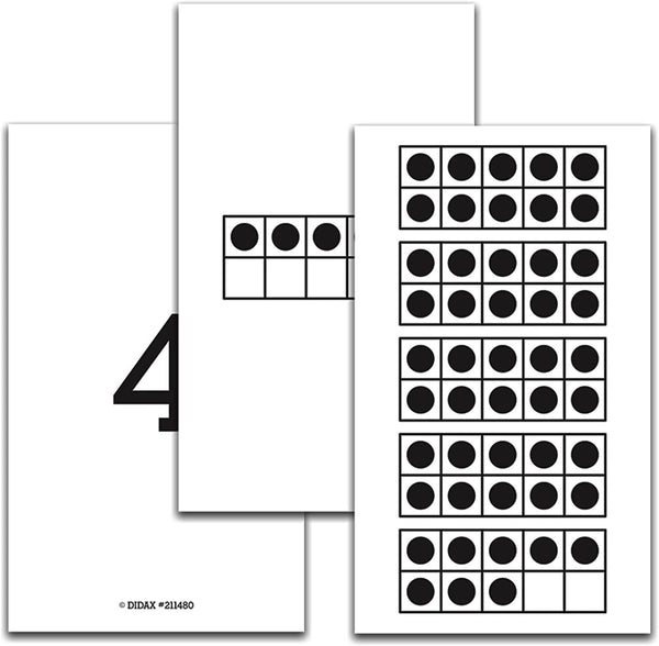 Didax Educational Resources 1-50 Ten-Frame 1 50 Cards, White, Black