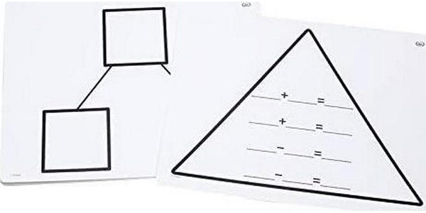 Didax Educational Resources Write-On/Wipe-Off Fact Family Triangle Mats: Addition Math Resource