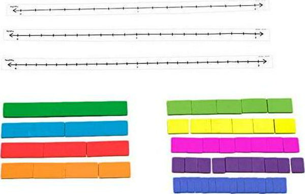 Didax Educational Resources Fraction Tile# Line Set Multi, 9.5 x 12.5 x 4 inches Count of 10