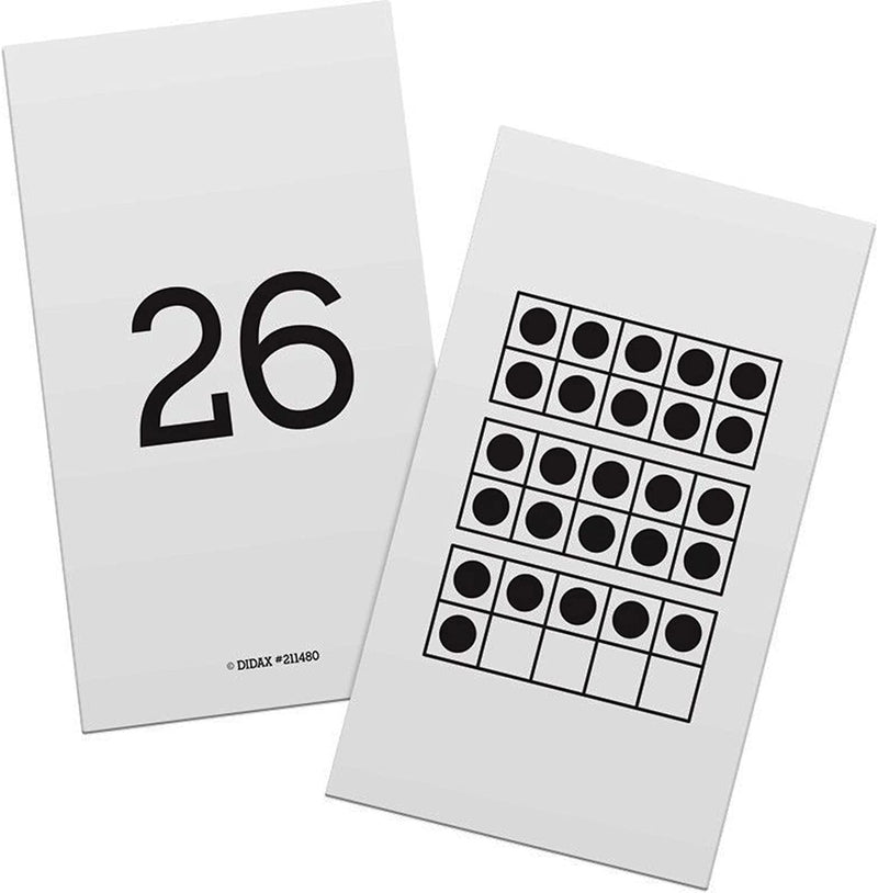 Didax Educational Resources 1-50 Ten-Frame 1 50 Cards, White, Black